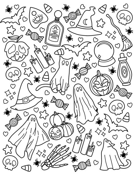 Page Spooky Witch Aesthetic Halloween Adult Coloring Page (Free ...