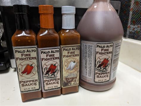 Palo Alto Firefighters hot sauce haul : r/spicy