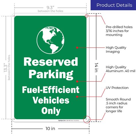 Buy Reserved Parking Fuel- Efficient Vehicles Only with Symbol Sign ...