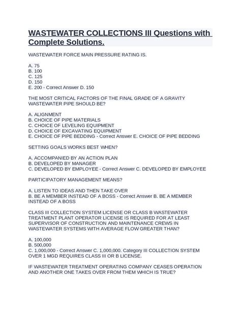 Image result for Wastewater Collection Math