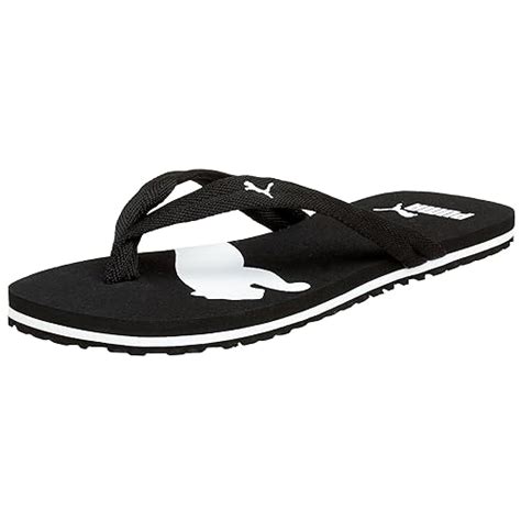 PUMA Men's Basic Flip Flop,Black/White,14 D : Amazon.in: Fashion
