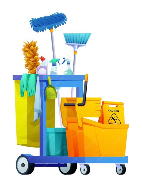 Premium Vector | Set of cleaning equipment Office cleaning service ...