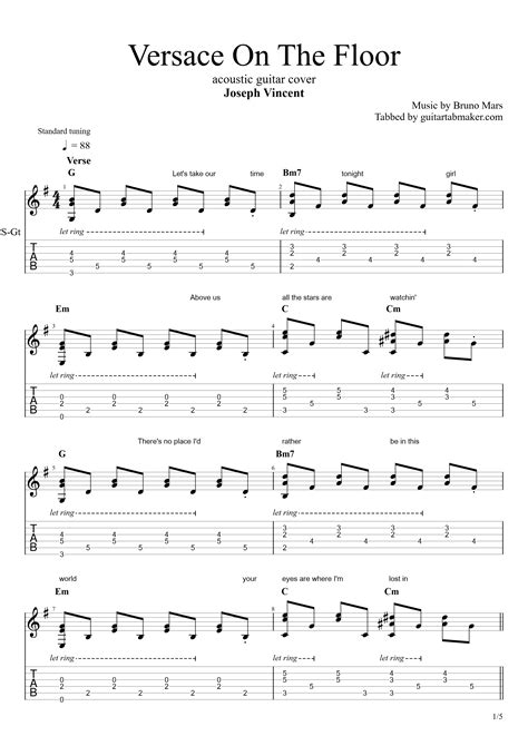 Versace On The Floor TAB (PDF) Joseph Vincent