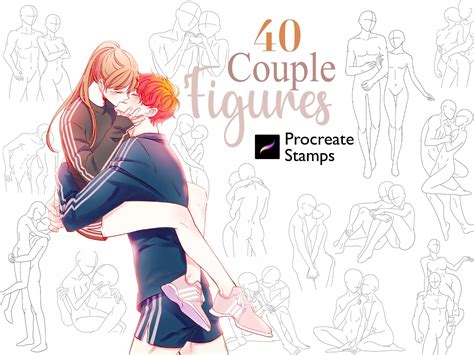 40 Procreate Couple Figures Stamps Couple Pose Brush Procreate - Etsy Australia