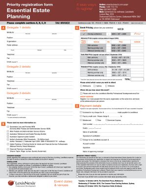 Fillable Online lexisnexis com Conference code VIC - PD3410 NSW ...