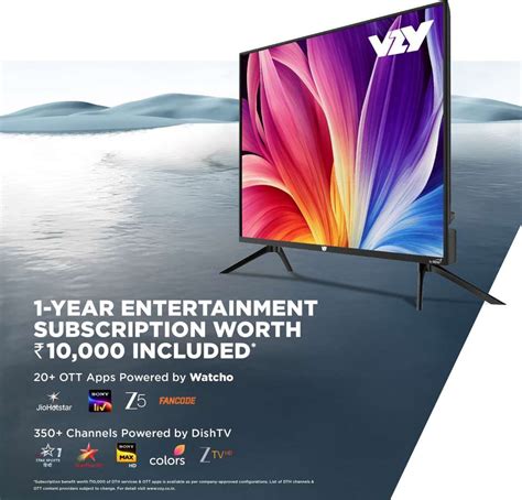VZY by DishTV 109 cm (43 inch) QLED Ultra HD (4K) Smart Google TV with ...