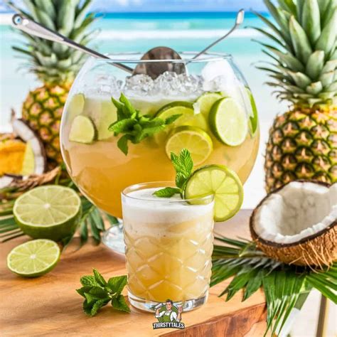 Lime and Coconut Rum Punch Cocktail Recipe - Thirsty Tales