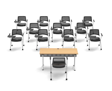 Team Tables Training Table and Chair Set with Modesty Panel | Wayfair