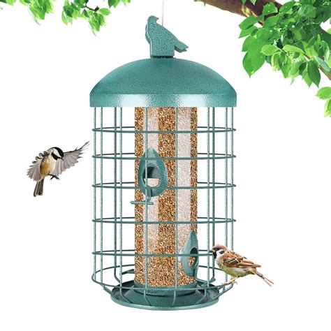 Amazon.com : Yinns Caged Bird Feeder for Outside, Large Squirrel Proof ...