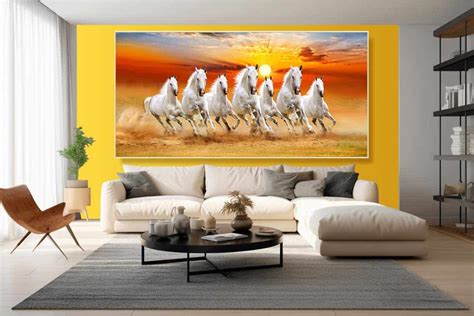 030 Best 7 horse painting seven running horses vastu painting M