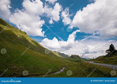 View Towards the Schrocken Mountain in Eastern Austria, Beautiful Green ...