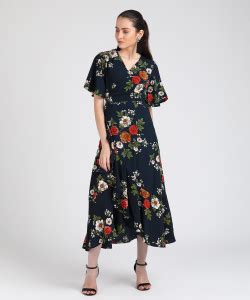 Tokyo Talkies Women Wrap Dark Blue Midi/Calf Length Dress - Buy Tokyo ...