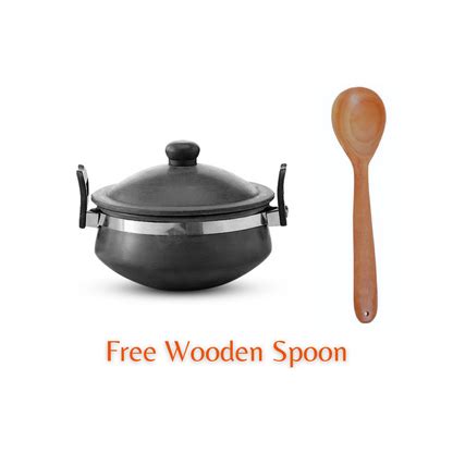 Black Terracotta Cooking Mud Pot with Lid – Le Home Decor Studio