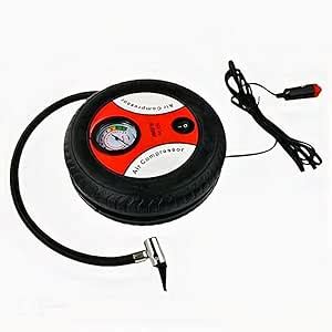 Portable Electric Mini Tire Inflator Car Compressor Pump (Red & Black ...