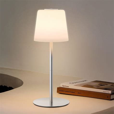 FUNTAPHANTA Glass Rechargeable Cordless Table Lamp, Dimmable Battery ...