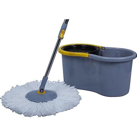 Esquire Elegant GREY 360° Spin Mop Set with Easy Wheels and Additional ...