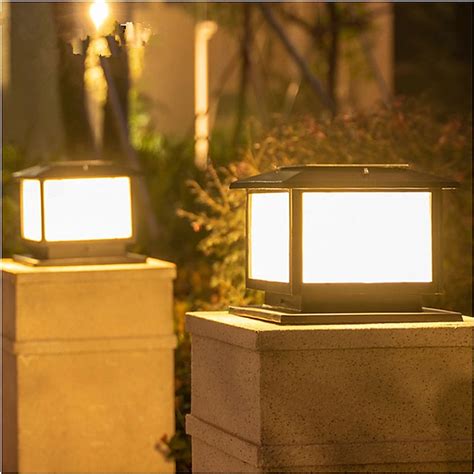 LED Outdoor Solor Post Lights Warm White 30cm Nordic Style Outdoor ...