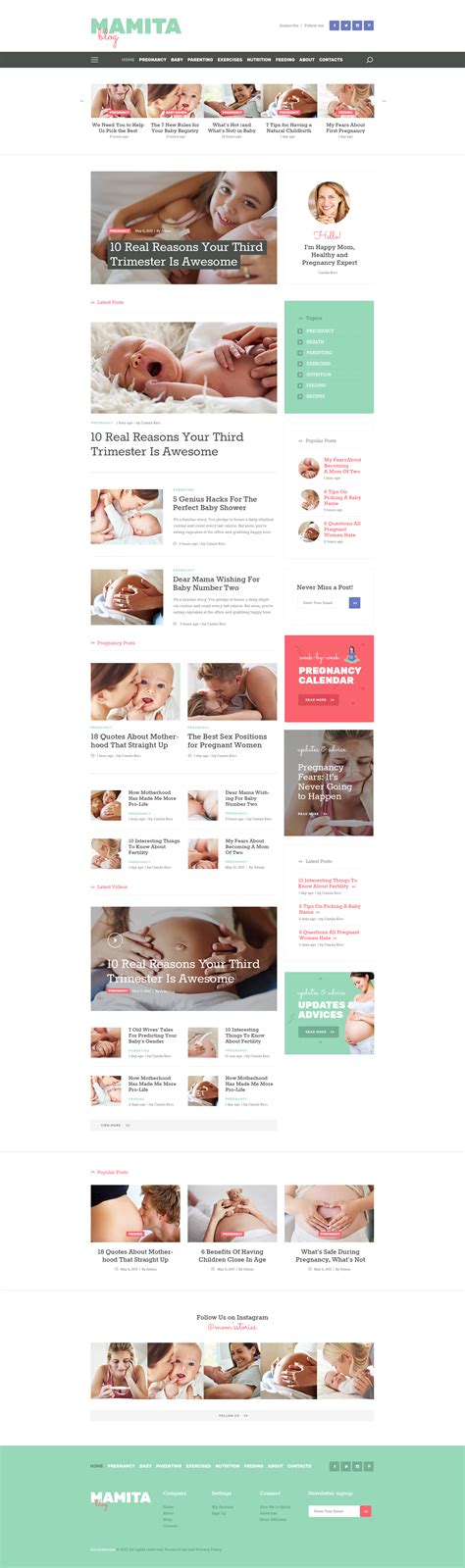 mamita v1 0 1 pregnancy maternity blog wordpress theme