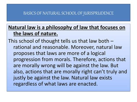 Basics of Natural school of Jurisprudence | PPTX
