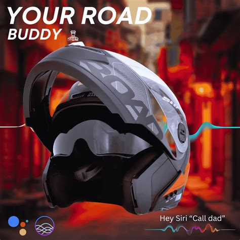 Headfox N2 Air Road Red Smart Bluetooth Flip-up Double Visor Helmet ...