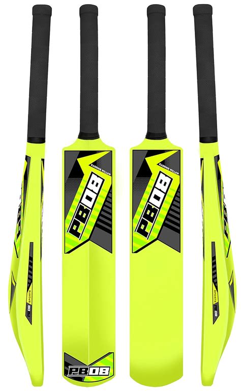 PB08 Plastic Cricket Bat for Tennis Balls, Full Size Cricket Bat Lime ...