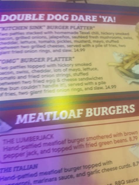 Menu at River City Cafe, Myrtle Beach, Shore Dr