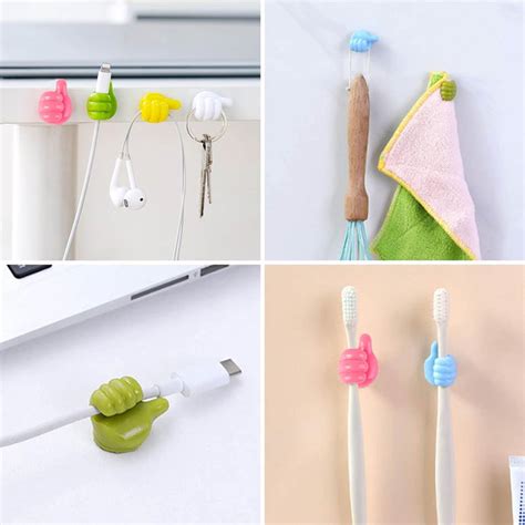 Thumb Cable Clips,Cord Holder Multi-Functional Wall Hooks Cable Organi ...