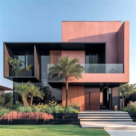 Chic Blush Pink and Charcoal Black in Modern Exterior Combinations ...