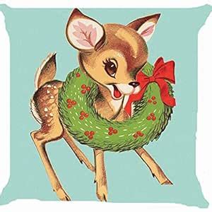 Buy Leaveland Retro Vintage Baby Santa Claus Reindeer Flower Wreath ...