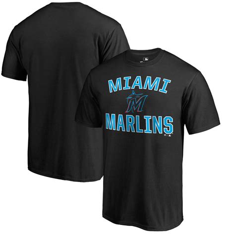 Officially Licensed MLB Men's Black Miami Marlins Victory Arch T-Shirt ...