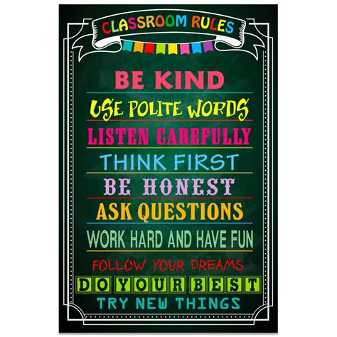 Buy FaCraft Classroom Rules ,8"x 12" Educational for Teacher and ...