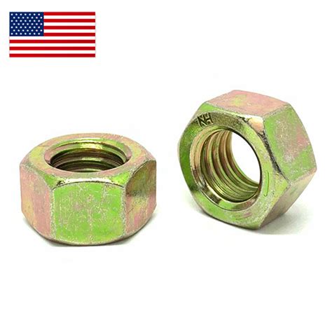 7/16"-20 Grade 8 Finished Hex Nuts Zinc Yellow Coarse USA Made (Pick Quantity) | eBay