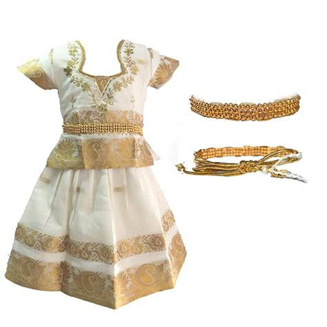 Buy AMIRTHA FASHION Girls Traditional Pattu Pavadai with Waist Belt ...