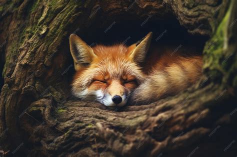 Premium Photo | Forest animals sleep or hibernate in tree holes hollows