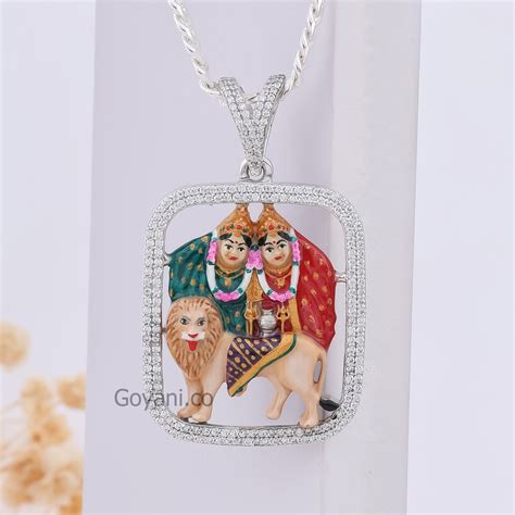 Enamelled Chamudamaa 925 Silver Pendant – Goyani