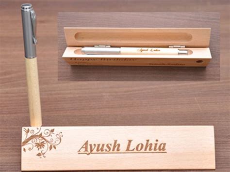 Corporate wooden pen set gift , engraved, personalized and Delivered to ...
