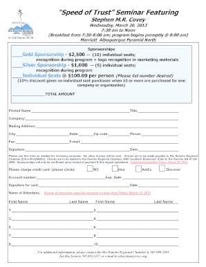 Fillable Online rrrcc Speed of Trust Seminar Featuring - Rio Rancho ...