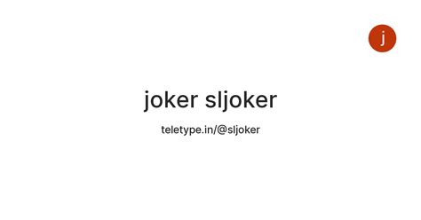 joker sljoker — Teletype