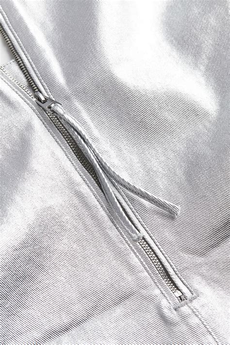 Women's Silver-coloured Shimmering metallic denim dress | H&M IN