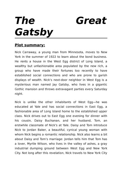 Chapter 7 Great Gatsby Summary