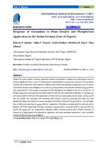 Response of Groundnut to Plant Density and Phosphorous Application in ...