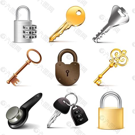 钥匙和锁设计元素素材免费下载(图片编号:7906226)-六图网