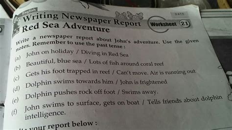 write a newspaper report about Jones adventure use haven notes remember ...