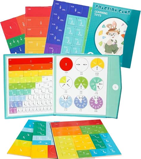 Amazon.com: AMAMIA Montessori Magnetic Book Fraction Puzzle,Educational ...