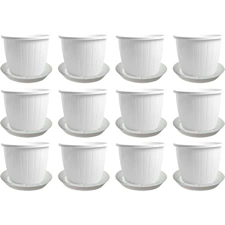 Tim Tim Agro 4-Pack 10 Inch Flower Pot Indoor/Outdoor Modern Decorative ...