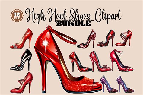 High Heel Shoes Clipart Gráfico por craftsmaker · Creative Fabrica