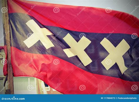 XXX on the Flag of Amsterdam Stock Image - Image of wave, city: 117884073