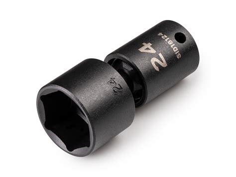 3/8 Inch Drive x 24 mm Shallow 6-Point U-Joint Impact Socket | TEKTON