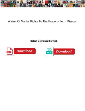 Waiver Of Marital Rights To The Property Form - Fill and Sign Printable ...