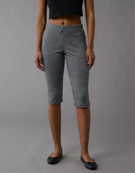 AE Stretch Low-Rise Gingham Capri Pant | American Eagle